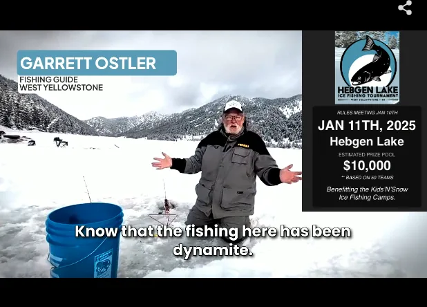 [VIDEO] Garrett Ostler On Hebgen Lake Ice Fishing Today